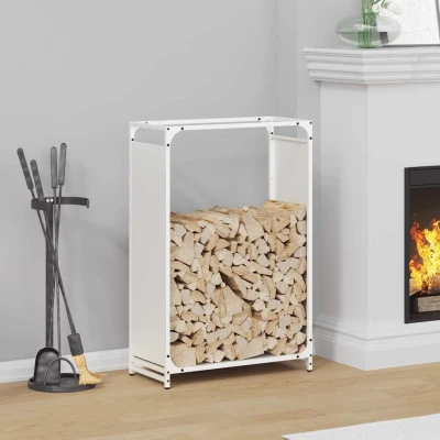 Afbeelding van Brandhoutrek 60x28x90 cm koudgewalst staal wit