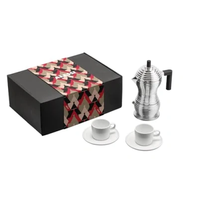 Afbeelding van Alessi Coffee MDL02BSET Set van 2 koffiekopjes gegoten aluminium, PA en porselein, meerkleurig