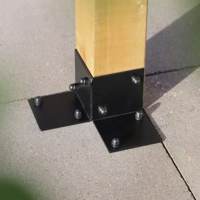 Afbeelding van Wovar Pergola Vloerelement Zwart voor 20 x cm palen Per Stuk