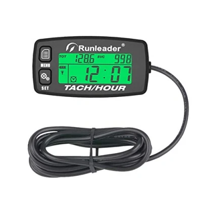 Afbeelding van Inductieve toerenteller, alarmsnelheid, motorurenteller, bootonderhoud, achtergrondverlichting, digitale tijdteller, resetbare tijdmeter voor marine motorfiets (zwart)
