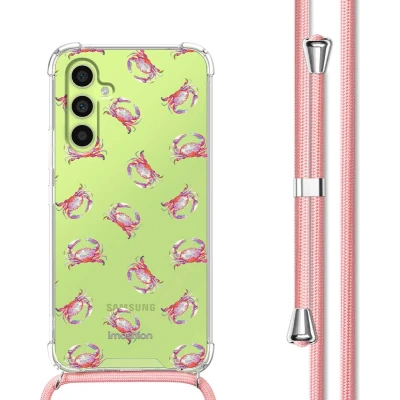 Afbeelding van iMoshion Hoesje Geschikt voor Samsung Galaxy A34 (5G) met Koord Design Meerkleurig / Crab Watercolor