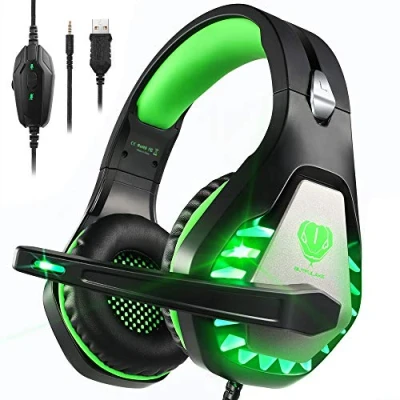 Afbeelding van Pacrate Gaming Headset voor PS4 Xbox One PC Hoofdtelefoon met Microfoon 3.5 mm Noise Cancelling LED Licht Compatibel Nintendo Switch Games Laptop Mac
