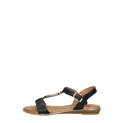 Afbeelding van SUB55 PLAT Sandalen, Dames, Maat: 40, Zwart Leer