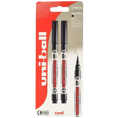 Afbeelding van Uni Super Ink PNA 125 Marker, zwart, plasticvrij, 2 stuks