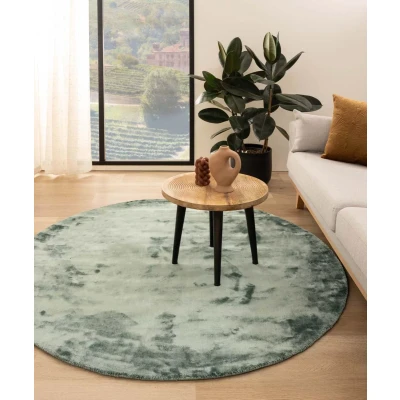 Afbeelding van Viscose Vloerkleed Rond Pearl Azuurblauw 160 Cm
