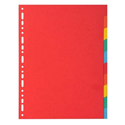 Afbeelding van Exacompta Ref. 2010E Register van helder gerecycled karton 220g/m2 met 10 neutrale tabbladen A4 formaat Afmetingen 22,5 x 29,7 cm