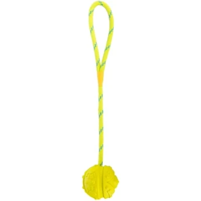 Afbeelding van Trixie bal met touw/rubber/drijvend, voor honden, diameter 7 x 35 cm