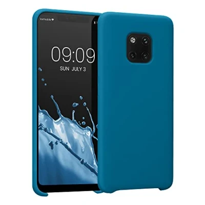 Afbeelding van kwmobile telefoonhoesje geschikt voor Huawei Mate 20 Pro Hoesje met siliconen coating Smartphone case in Caribisch blauw