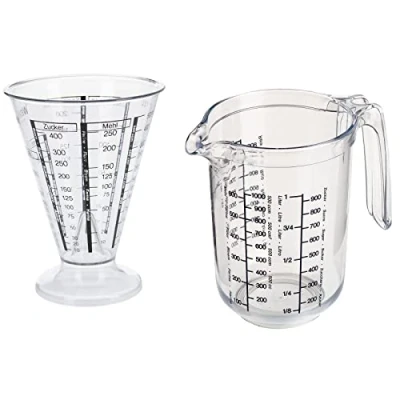 Afbeelding van Westmark 2 delige set: 1 maatbeker + met fijne meetkegel, meertalig en verschillende meeteenheden, vulvolume 0,5 liter, Gerda, kunststof,