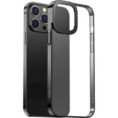 Afbeelding van BASEUS Metallic TPU Back Cover Geschikt voor iPhone 13 Pro Max Hoesje Zwart