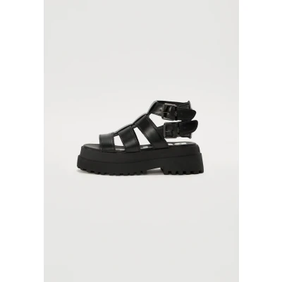 Afbeelding van Buffalo Pluto Sandalen met plateauzool, Dames, Maat: 41, Black Schoenen