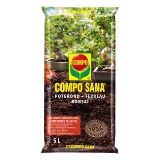 Afbeelding van COMPO SANA Potgrond Bonsai incl. meststof met 100 dagen lange werking voor alle bonsaiplanten binnen en buiten zak 5 L