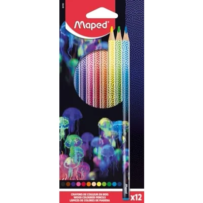 Image de Maped 12 Crayons de couleur Deepsea Paradise coloriage en bois Mines résistantes Forme Triangulaire Ergonomique