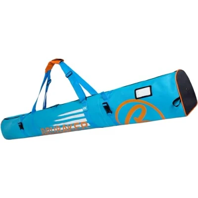 Afbeelding van BRUBAKER Carver Champion Skitas Voor 1 paar Ski&#039;s &amp; Stokken Gevoerd Zware Kwaliteit Scheurvast Skihoes Verstelbare draag/schouderbanden 170 cm Blauw/Oranje