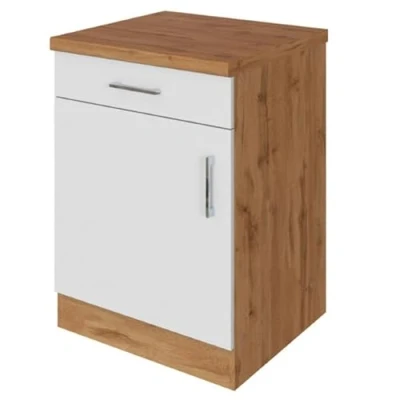 Afbeelding van Keukenkast Sorrella 50cm 1 deur &amp; lade wit/eik