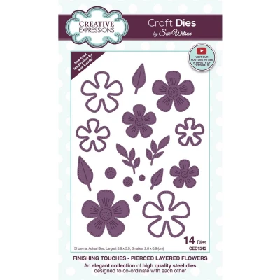 Afbeelding van Creative Expressions Finishing Touches Craft Die Pierced Layered Flowers