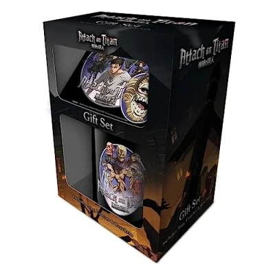 Afbeelding van Attack On Titan (S4) Beker Onderzetter Sleutelhanger Cadeauset