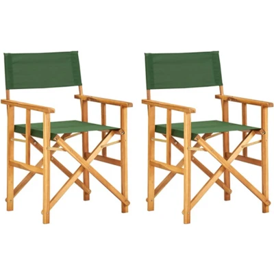 Afbeelding van Regisseursstoelen 2 st massief acaciahout groen