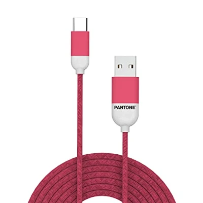 Afbeelding van USB Kabel Type C, 1,5 meter, Rood Rubber Celly Pantone