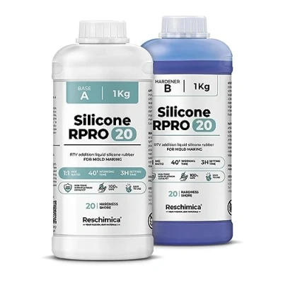 Afbeelding van Siliconenrubber met gemiddelde hardheid voor vormen 1:1 R PRO 20, ideaal het gieten van hars, gips en andere materialen (2 kg)