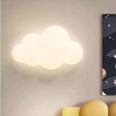 Afbeelding van GUANSHAN 3D Cloud led wandlamp voor kinderkamer, bedlamp, nachtlampje, decoratieve wandverlichting, achtergrondwandlamp slaapkamer, woonkamer, trap, 18 W, 3 lampen
