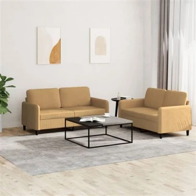 Afbeelding van vidaXL 2 delige Loungeset fluweel bruin