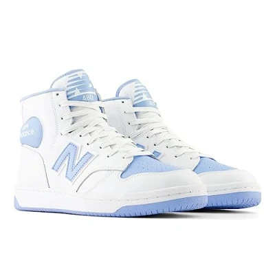 Afbeelding van New Balance 480H Unisex Sneakers hoog, Maat: 36, White/light blue Hoogwaardig imitatieleer
