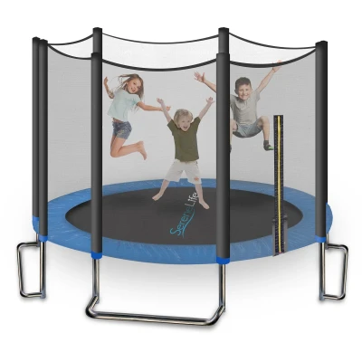 Afbeelding van SereneLife Trampoline met Veiligheidsnet, Roestbestendige Coating, Buiten Recreatief Achtertuin, 2.4m/3m /3.6m,Kinderen en Volwassenen, Springbedekking Padding