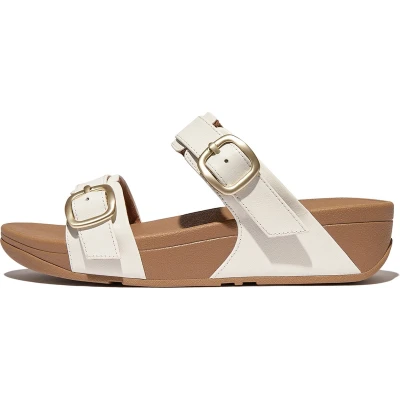 Afbeelding van FitFlop Lulu Verstelbare Leren Slides ZWART Maat 42