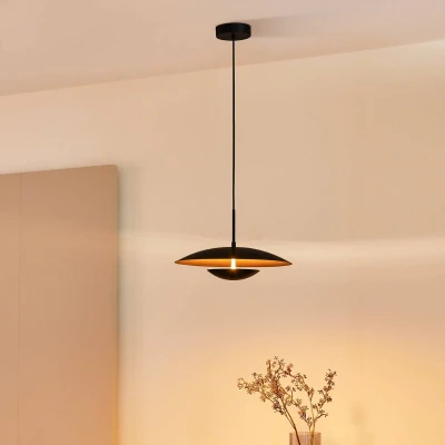 Afbeelding van Lindby Hanglampen 1licht IJzer H: 24 cm zwart, goud Inclusief lichtbron
