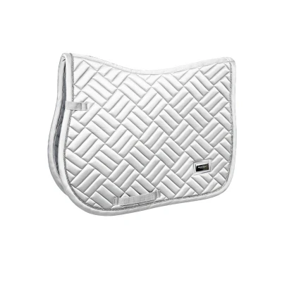 Image de Equestrian Stockholm SS&#039;24 Modern Breeze White Perfection Silver Jump Saddle Pad