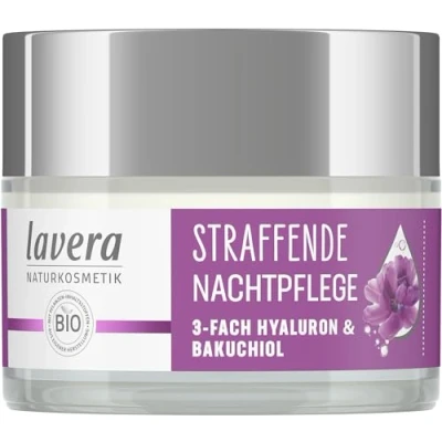 Afbeelding van lavera Verstevigende nachtverzorging met drievoudig hyaluronzuur en bakuchiol verstevigend regenererend zonder parabenen hydratatie verzorging biologisch veganistisch (1 x 50 ml)