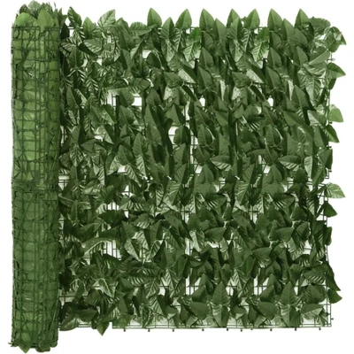 Afbeelding van Balkonscherm met donkergroene bladeren 600x75 cm