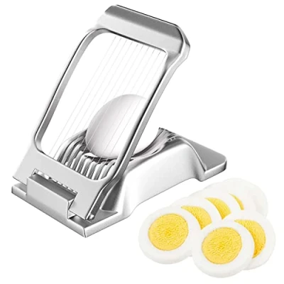 Afbeelding van Newpop Professionele eiersnijder van aluminium, robuust, hardgekookte eieren, vaatwasmachinebestendig, eiersnijder, individuele en stabiele spanning voor kiwi&#039;s, aardbeien, zachte