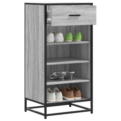 Afbeelding van Schoenenrek 48x38x97,5 cm bewerkt hout grijs sonoma eikenkleur