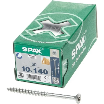 Afbeelding van Spax s Spaanplaatschroef platverzonken kop geel verzinkt T50 10 x 140mm