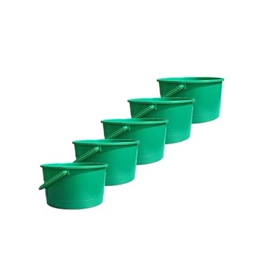 Afbeelding van MiG 5 stuks kunststof emmer, bouwemmer keuken, emmer van flexibel en robuust kunststof, bestand tegen mechanische beschadigingen, inhoud 4 liter (groen)