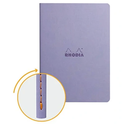 Afbeelding van RHODIA 116459C Notitieboek van zachte stof, Iris A5 gestippeld 64 pagina&#039;s lichtbruin papier, 90 g/m² envelop kunstleer collectie Rhodiarama