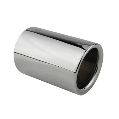 Afbeelding van L&amp;P A302 1 uitlaat roestvrij staal gepolijst chroom zilver spiegel plug &amp; play compatibel met BMW OEM 18307610636 18307610635 18307610634