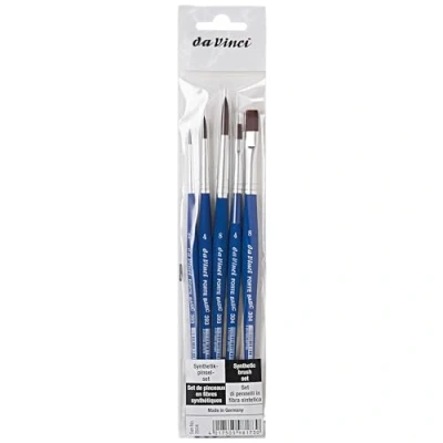 Afbeelding van da Vinci Student Series 3504 Forte Set van 5 penselen Sterk synthetisch met blauwe handgrepen Robuust en duurzaam voor alle media