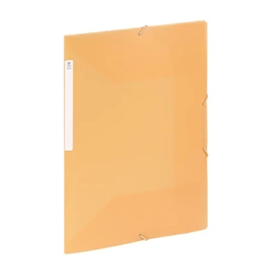 Afbeelding van Viquel Map met 3 kleppen van kunststof, hoge capaciteit, A4 opbergbox ID label, oranje doorschijnend