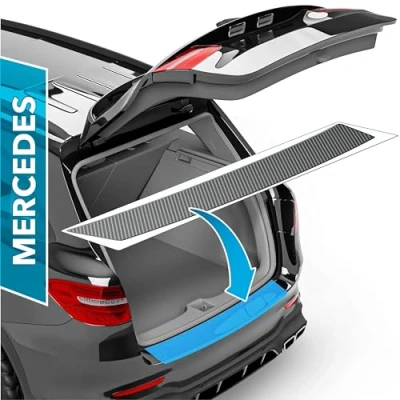 Afbeelding van Beschermfolie voor de kofferbak, complete set Mercedes Benz CLA Shooting Brake X118 I 2019 2024 Achterbumper Zelfklevende carbonfolie