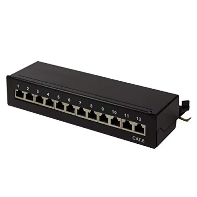 Afbeelding van LogiLink NP0017 12 poorten Patchpaneel 483 mm (19) CAT 6 1 HE Zwart
