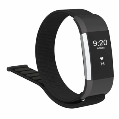 Afbeelding van INF Fitbit Charge 2 Verwisselbare Nylon Polsband Zwart Eigentijds, Eigentijds