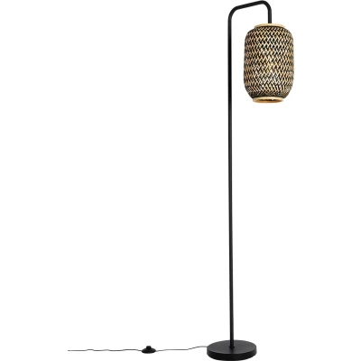 Afbeelding van QAZQA yvonne Oosterse Vloerlamp Staande Lamp 1 lichts H 170 cm Zwart Woonkamer Slaapkamer Keuken