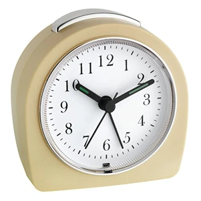 Afbeelding van TFA Dostmann Analoge wekker 60.1021, stil uurwerk, alarm met sluimerfunctie, achtergrondverlichting, beige, 87 x 55 90 mm (l b h)