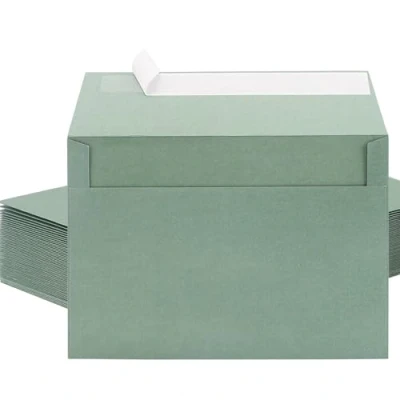 Afbeelding van 40 groene enveloppen van 18,5 x 13,5 cm, zelfklevend, perfect voor geschenken, huwelijksuitnodigingen en andere uitnodigingen