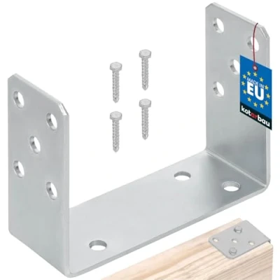 Afbeelding van KOTARBAU® U paaldrager om te schroeven, 150 mm, thermisch verzinkt, zilver, de perfecte oplossing voor het verbinden van verschillende elementen