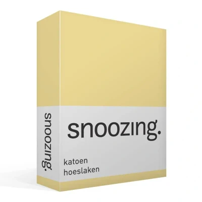 Afbeelding van Snoozing Katoen Hoeslaken Lits jumeaux 180x220 cm Geel