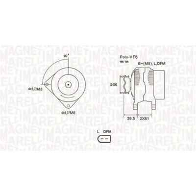 Afbeelding van MAGNETI MARELLI 063731912010 Dynamo / Alternator 12V 180A VOLKSWAGEN: Caddy 4 Kasten, Passat CC, 3, SKODA: Superb II Hatchback, SEAT: Exeo ST